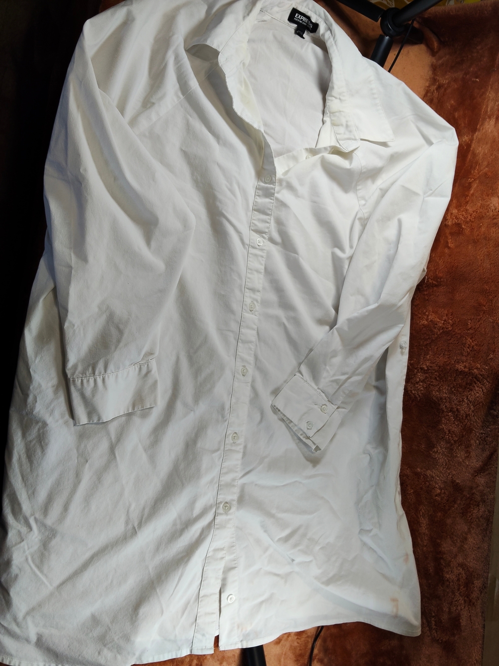 Express Men’s White Casual Button-Down Shirt